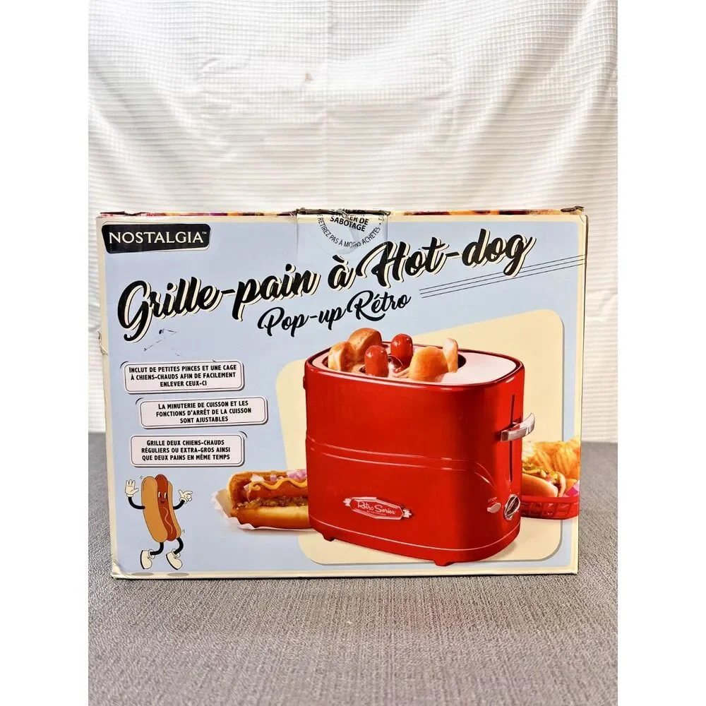 Nostalgia Pop Up Hot Dog Toaster Retro Hot Dog Maker Warmer Kitchen Appliance